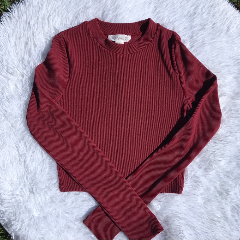 ❤️ Forever 21 Long Sleeve Ribbed Crop Top ❤️